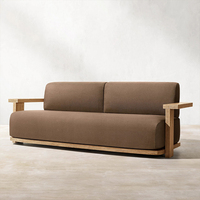 Nordische Art Moderne Luxus wasserdichte Garten Sofa Set Hotel Villa Pastoral Gartenmöbel Modische Patio Holz Teak Sofa