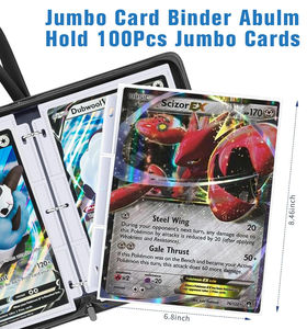 Album de collection de cartes Zeno Jumbo double face en PU, grand format 5,9 x 8,1 pouces, avec fermeture éclair - Product Image 3