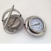 Termometer kapiler dengan termometer dial bohlam tahan karat, termometer dial 2.5 inci dengan bohlam jarak jauh