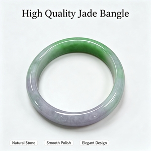 Brazalete de Jade Chun Dai Cai Premium al por Mayor, Brazalete de Jadeíta Natural de Dos Colores, Verde Lavanda, para Regalo de Aniversario - Product Image 2