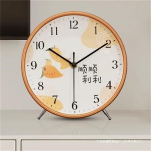 Chinese Style Table <b>Clock</b> Quartz Movement Circular Design Home Decoration Bedroom Living Room <b>Desk</b> <b>Clock</b> Creative Display - Product Image 1