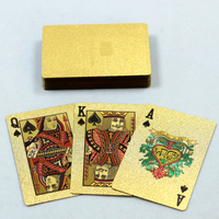 Cartes à jouer publicitaires personnalisées haut de gamme en plastique doré avec feuille d'or, 100 % PVC, design arabe, jeu de cartes cadeau familial