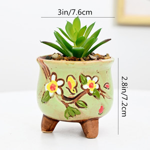 Maceta para <span class=keywords><strong>Suculentas</strong></span> HY2, Maceta Coreana Pintada a Mano, Mini Maceta <span class=keywords><strong>de</strong></span> Cerámica para Hogar, Escritorio, Balcón, Jardín - Product Image 6