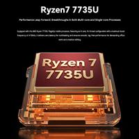 MACO Ryzen 7 7735U Mini PC Dual USB4 24GB LPDDR5 RAM 512GB PCIe 4.0 SSD Komputer Desktop Ringkas untuk Kantor dan Bisnis