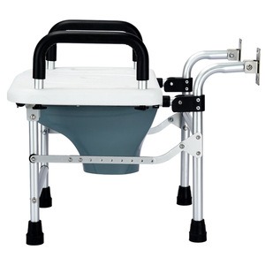 Siège de toilette mural convertible avec accoudoirs réglables en alliage d'aluminium pour personnes âgées et femmes enceintes - Product Image 3