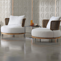 Ensemble de canapés de jardin de luxe Meiqi, tissage artisanal, métal résistant aux UV, design moderne, coussins en mousse haute densité imperméables