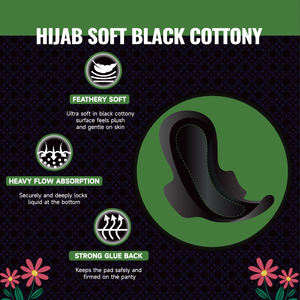 <span class=keywords><strong>MBeauty</strong></span> fuerte pegamento trasero Ultra suave algodón negro 150/240/290mm toallas sanitarias de flujo pesado para mujer - Product Image 4