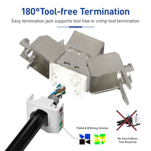 Coupleur en ligne STP blindé, connecteur réseau modulaire 180 degrés FTP RJ45 Cat8 en alliage de zinc, Keystone Jack sans outil - Product Image 4