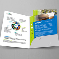 Carpeta de Presentación A4 con Diseño de Logotipo Empresarial, Ranura para Tarjetas de Visita, Bolsillo Doble, Plegable y Personalizable