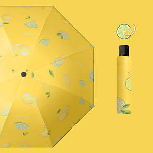 Parasol de protection solaire UV aux fruits mignon droit 3 fois manuel Offre Spéciale avec impression personnalisée du logo pour les femmes - Product Image 4