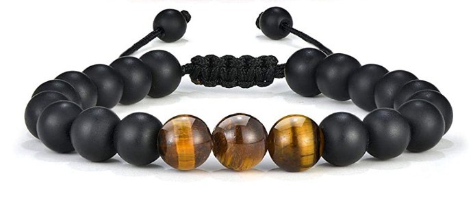 Oeil de tigre jaune et agate