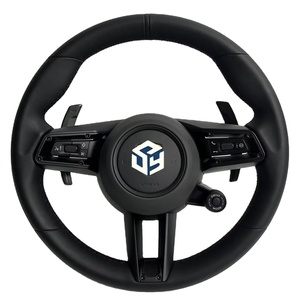 Volante Deportivo Redondo de Cuero Negro Completo para <span class=keywords><strong>Porsche</strong></span> Cayman 987 S Design <span class=keywords><strong>Edition</strong></span> 1 Sport R 2006 a 2012 - Product Image 3