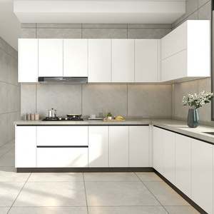 Custom Kitchen Makeover Full Stainless Steel Cabinet Set Integrated Island Modern Aesthetic Fireproof 1 Year Warranty OEM/ODM - Product Image 6