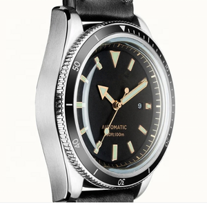 Reloj Automático <span class=keywords><strong>de</strong></span> acero inoxidable para hombre, pulsera mecánica <span class=keywords><strong>de</strong></span> buceo con cuerda automática, marca <span class=keywords><strong>de</strong></span> cuero - Product Image 2