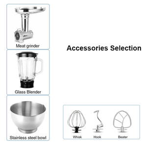 Support à pâtisserie 3 en 1, mélangeur alimentaire ménager 1500W, support de cuisine, mélangeur de pâte à pain en spirale, mélangeur alimentaire électrique pour gâteaux avec mélangeur - Product Image 4