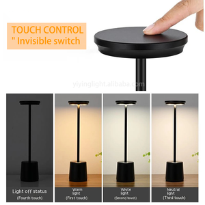Lampada da Tavolo <span class=keywords><strong>LED</strong></span> Moderna e Semplice, Ricaricabile, Touch, in Metallo, con Temperatura di Colore Regolabile, Tre Colori, <span class=keywords><strong>per</strong></span> Comodino, Bar, Uso Esterno Notturno - Product Image 3