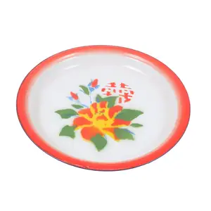 senny wholesale suppliers enamel plate with flowers enamel bowls and plates enamel deep plate