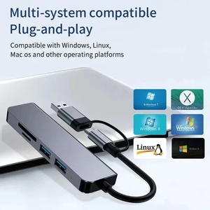 5 in 1 Type C <strong>USB</strong> Hub <strong>USB</strong> 3.0 <strong>2.0</strong> TF SD Card Reader Docking Station Multi-port <strong>Splitter</strong> Compatible With Laptops PC - Product Image 5