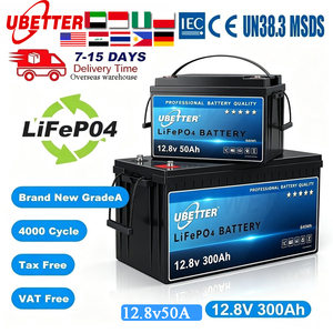 Batterie de stockage d'énergie solaire LiFePo4 12V 24V 50Ah 100Ah 200Ah 300Ah 400Ah avec coussin chauffant pour camping-car, voyages et camping en extérieur – Stock UE/US - Product Image 1