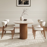 Table à manger ovale en ardoise de style vintage, résistante aux hautes températures, design minimaliste et luxueux, pour restaurant et salle de conférence
