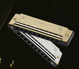 Blues 10 fori C chiave armonica principiante ingresso studente strumento Blues in rame piatto del sedile armonica - Product Image 3