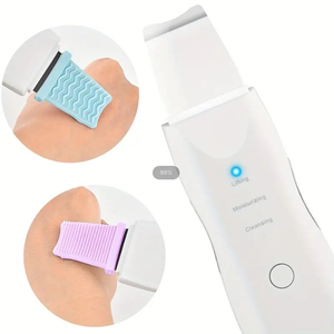 Nettoyeur de peau à ultrasons vibrant, exfoliant, éliminateur de points noirs, nettoyage en profondeur du visage, nettoyeur de pores ionique, spatule nettoyante pour le visage - Product Image 3