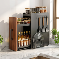 Meuble de rangement stable et étroit à double niveau pour vaisselle, étanche et anti-poussière, pour comptoir de cuisine