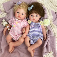 Realistische 18-Zoll Silikon-Reborn-Puppe mit funkelnden Augen für Mädchen, weicher Körper mit eingewurzeltem lockigem Haar, Baby für Online-Großhändler