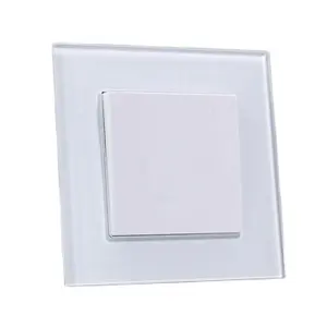 White Black Golden Grey Fancy Colorful Rocker Switches Decorative Tempering Glass Cover 1 Gang European Wall Light Switch