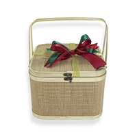 Panier cadeau en bambou tissé à la main écologique/panier cadeau avec ruban cadeau de mariage Design Vintage en gros Vietnam