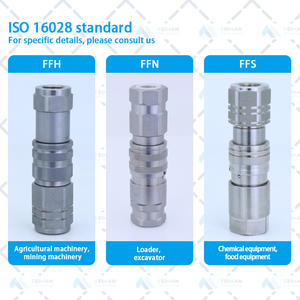 ข้อต่อเร็วแบบหน้าเรียบขนาด 1/2 นิ้ว มาตรฐาน ISO16028 ผลิตจากเหล็กกล้าคาร์บอนสูง มีสินค้าในสต็อกจำนวนมาก สำหรับรถบ็อบแคท สกิดสเตียร์ ลอร์เดอร์ - Product Image 2