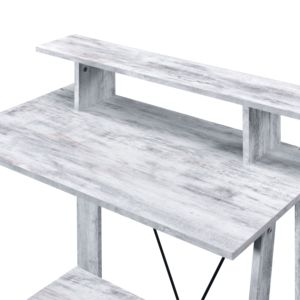 DB meja tulis mewah antik, meja komputer kayu Solid putih dan hitam dengan rak atas untuk penggunaan kantor - Product Image 3