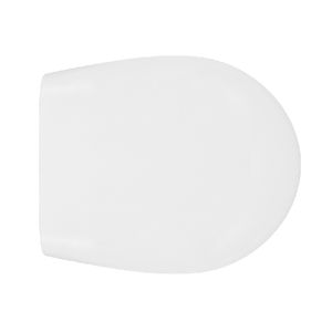 Siège de toilette en ABS thermoformé, allongé, 50 cm de long, 40 cm de large, fermeture douce, blanc, pour salle de bain - Product Image 1