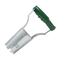 Herramienta para trasplantar plántulas, sembradora de acero inoxidable, perforador de agujeros con mango de madera para trasplantar plántulas, plantar bulbos, etc.
