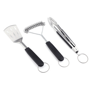 ชุดเครื่องมือย่างสแตนเลส 3 ชิ้น ตะหลิว คีม แปรง ชุดทำอาหารบาร์บีคิวกลางแจ้ง - Product Image 3