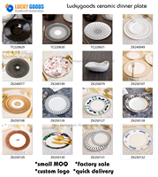 Assiettes de luxe en céramique Luckygoods ZK260059, assiettes de présentation jaunes et or blanc, services de vaisselle pour mariage, décoration de table