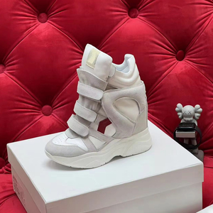 2025 Thiết Kế Của Phụ Nữ Cao Top Sneakers Mềm Đi Bộ Giản Dị Giày Lưới Thời Trang Da Khâu Đường Phố Mùa Xuân - Product Image 1