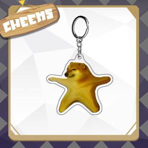 Cheems พวงกุญแจอะคริลิคสีแดงรูปตัว D รูปสุนัขน่ารักๆตัวน้อยสีแดง - Product Image 3