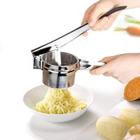 Aardappelrijder Roestvrijstalen Aardappelstamper Food Ricer Fruit En Groenten Pers Met 3 Verwijderbare En Verwisselbare Schijven