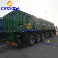 Remorques en aluminium de haute qualité CIMC 3 essieux 4 essieux 40 tracteur cubique benne latérale 28 Cbm camion à benne basculante semi-remorque à vendre