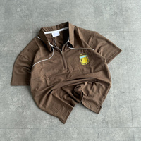 Fabricant OEM, t-shirt de sport pour homme à demi-zip de haute qualité, polo de golf, t-shirt de rugby pour homme, polo brodé personnalisé