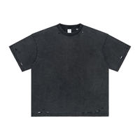 Camiseta Unisex Vintage de 275 g/m², 100% Algodón Tejido, Ecológica, Transpirable, Antiarrugas, Talla Grande, Lavada con Ácido