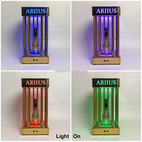 Cage en or avec serrure Présentateur de bouteilles d'alcool LED Panneau de service VIP Glorifier Présentoir pour club