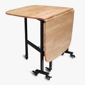 <span class=keywords><strong>Tavolo</strong></span> Pieghevole Multifunzione con Ali <span class=keywords><strong>a</strong></span> Goccia - <span class=keywords><strong>Tavolo</strong></span> da Cucina Pieghevole in Legno da 47" con 6 Ruote - Product Image 1