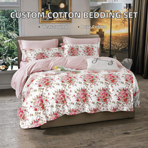 Juego de Edredón de Algodón Estampado Moderno Personalizado, Funda de Edredón y Funda de Almohada, 200 Hilos, Ropa de Cama para Todas las Temporadas, Uso Doméstico y Hotelero - Product Image 2