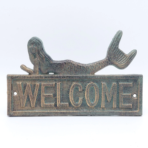 Señal de bienvenida de palmera de hierro fundido antiguo, pared Tropical, decoración de <span class=keywords><strong>casa</strong></span> de playa Vintage, placa náutica - Product Image 5