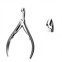 Pince à cuticules en acier inoxydable avec embout biseauté et rainure pour ongles, pince à ongles de beauté, vente en gros