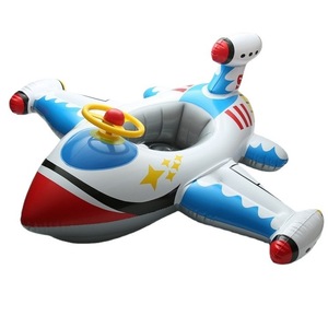 Asiento inflable para nadar en forma de avión Qicaibei para niños con volante de dirección de 0 a 24 meses, color blanco - Product Image 5