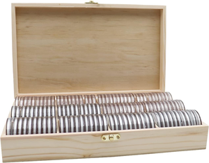Boîte à pièces en bois sur mesure, boîte de rangement pour 100 pièces avec joint en mousse, ensemble de boîtes à pièces en bois personnalisées - Product Image 4