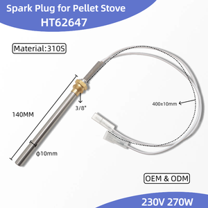 Élément chauffant en acier inoxydable 310S de 270W pour allumeurs de pellets de poêles à granulés HT62647 avec filetage gaz 3/8'' - Product Image 2